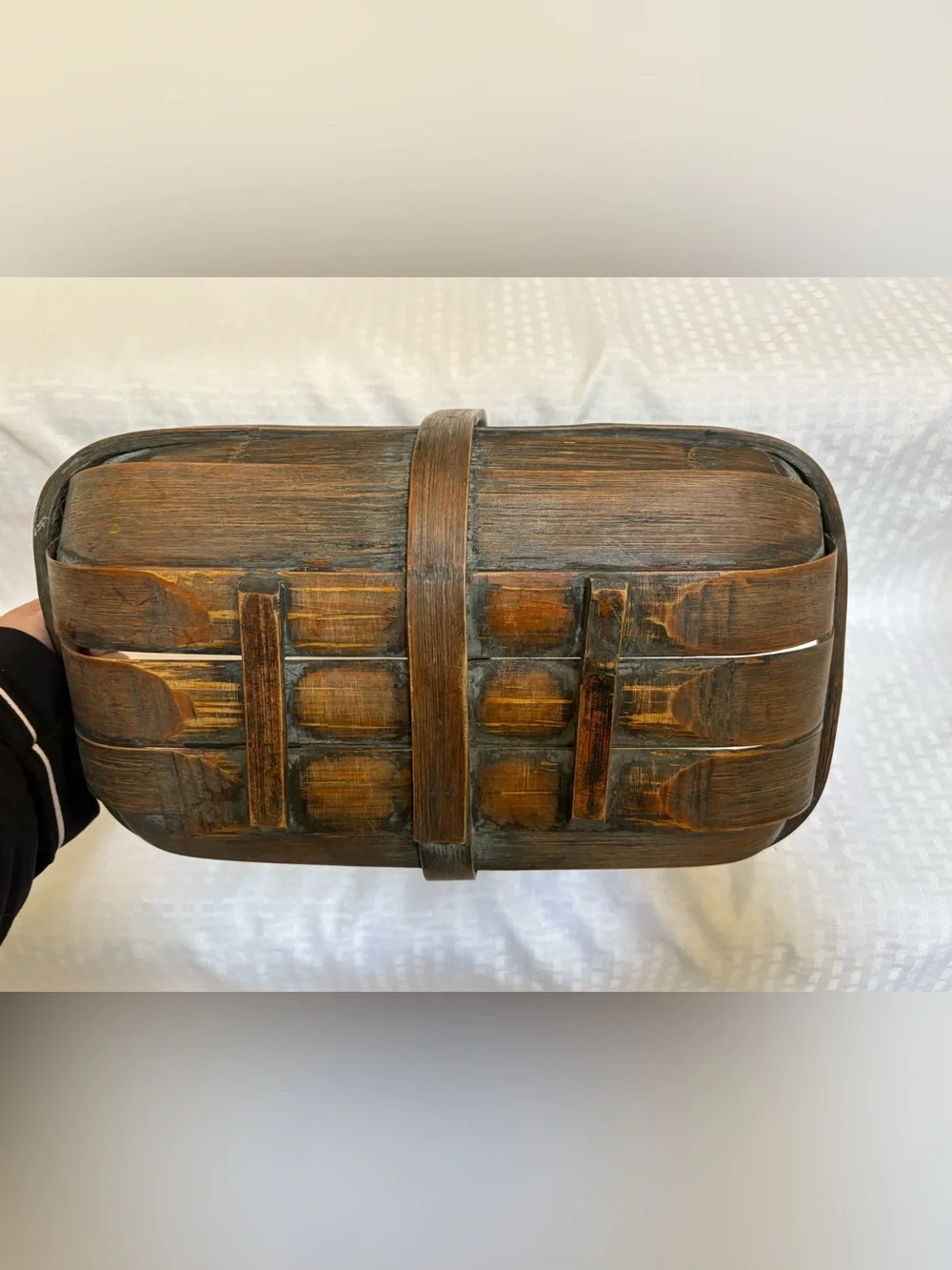 Vintage Antique English Old Sussex Wooden Trug Garden Basket